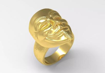 Cuff ring with face design model gr0027