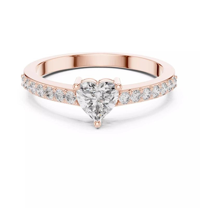 Heart Cut Diamond Dainty Engagement Wedding Ring 3DM STL Video