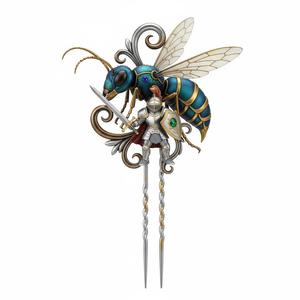 Fantasy Knight & Hornet Hair Pin – Elegant 3D Printable Accessory for Cosplay & Style