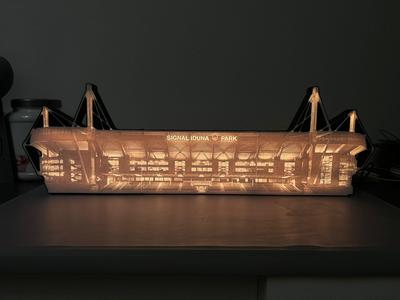Signal Iduna Park Litophane (Westfalenstadion) BVB Dortmund 60cm