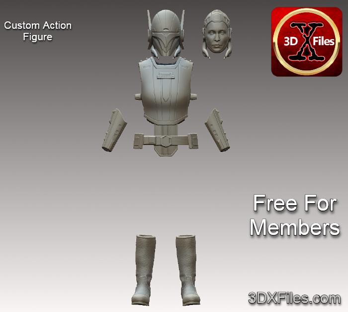 Fourth Sister Inquisitor Armor - Star Wars Head Sculpt Custom Action Figure - 3D Print File