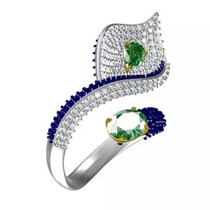 Antique Peacock Feather Cocktail Ring