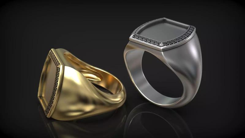 Antique Greek Ornament Meander Mockup Signet