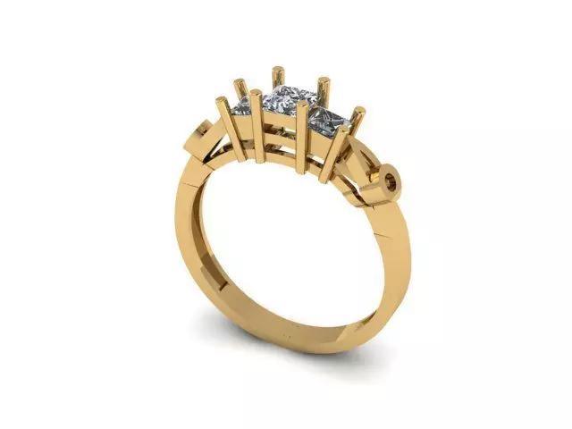 3 stones princess cut engagement ring