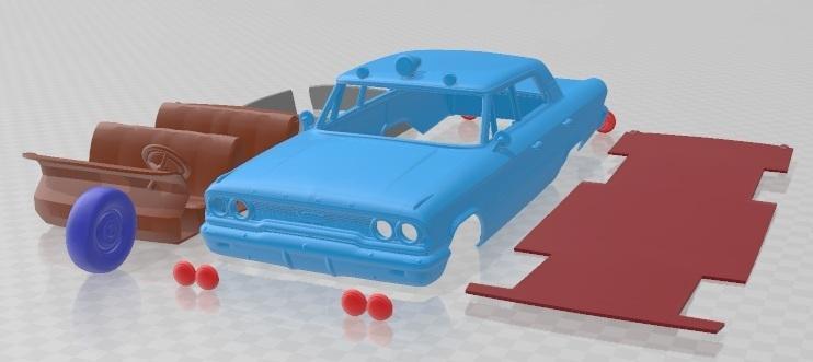 Ford Galaxie 500 Police 1963 Printable Car