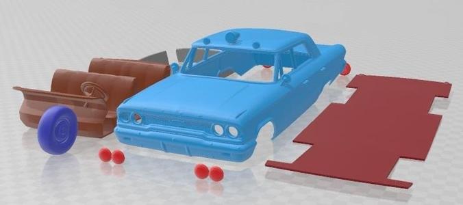 Ford Galaxie 500 Police 1963 Printable Car