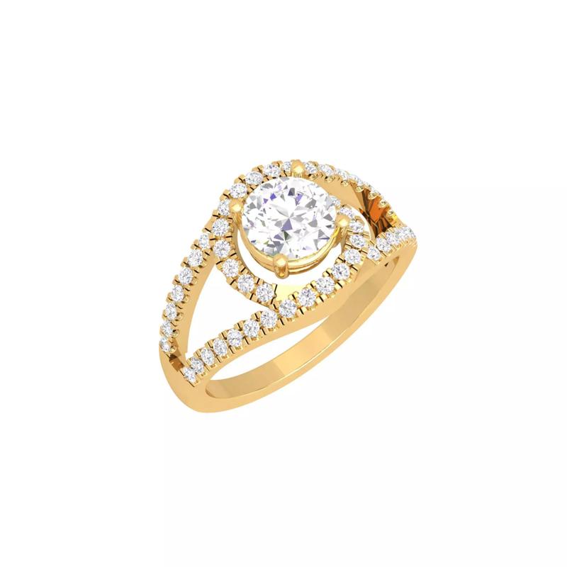 6MM Halo Diamond Ring For Women 3D Print Model STL Detail Render