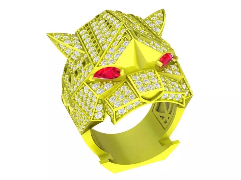 5687 luxury diamond panther ring