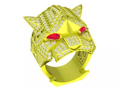 5687 luxury diamond panther ring