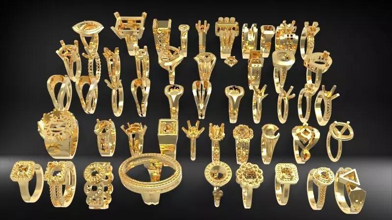 50 Various Solitaire Promise ring Jewelry Collection Bulk Sale