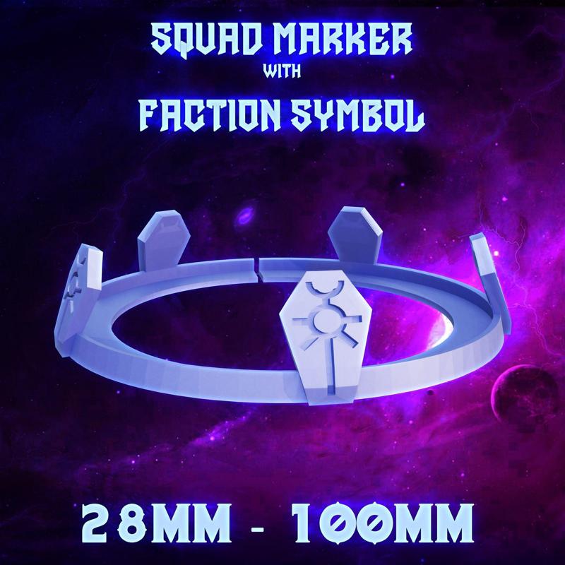 Squad Marker with Faction Symbol "Tomb" | 28mm-100mm bases | Wargames | Tabletop | Base Marker | Base Identifier | Marker Ring