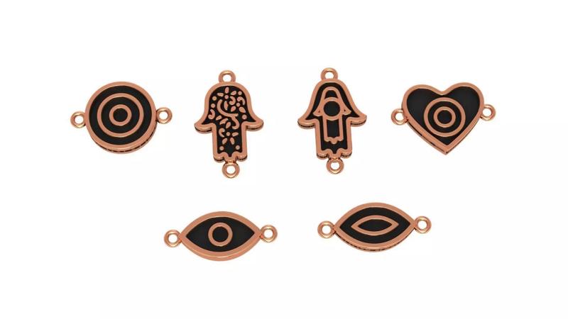 5 Hamsa Evil Eye Heart Pendant Necklace