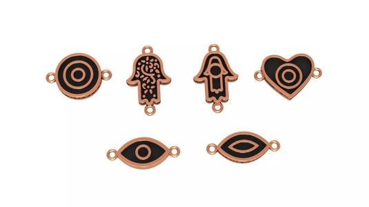 5 Hamsa Evil Eye Heart Pendant Necklace
