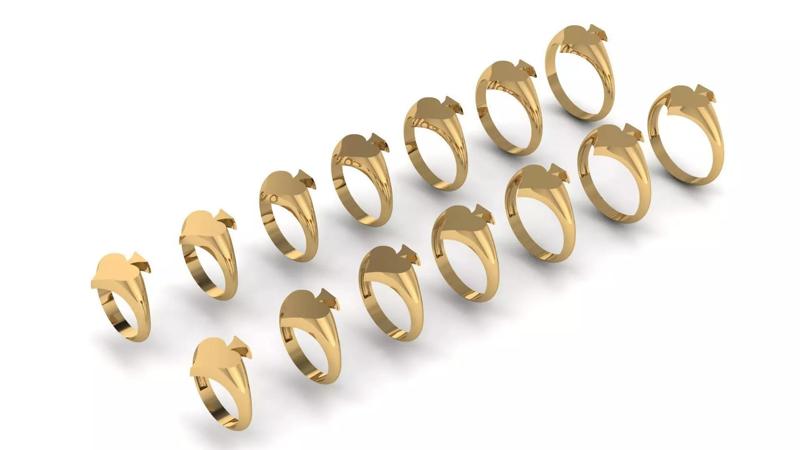 Ace of Spades Signet Ring Top 10x12 mm