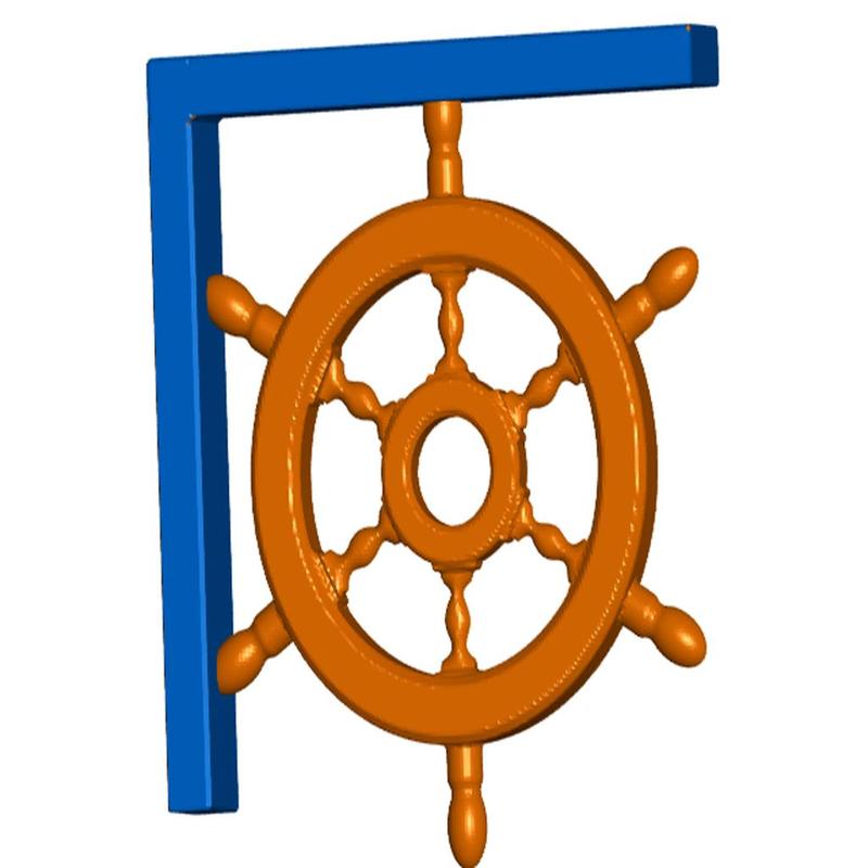 Ships Wheel Shelf Bracket (Screw or Tape Mount)
