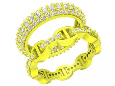 7086 Set Diamond Fashion Engagement Ring For Women