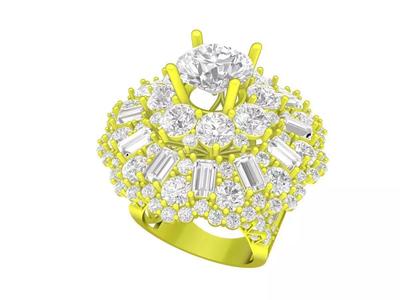 7286 luxury baguette diamond engagament ring