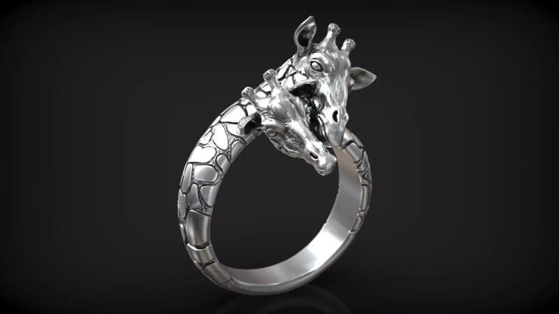 African Giraffe Long Neck Eternity Nature Animal Ring