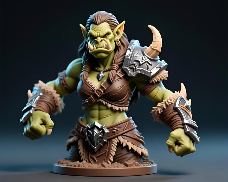 Fantasy Orc Warrior 100mm Bust - Engineered Portrait