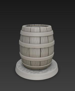Medieval Barrel - 3D Printable Terrain Prop