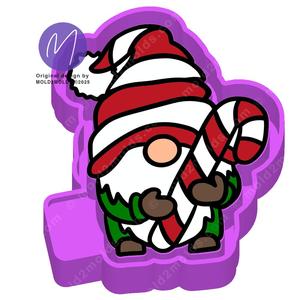 Christmas Gnome with Candy Cane Freshie STL Mold Housing