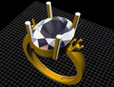 Oval Stone Ring 3dm file