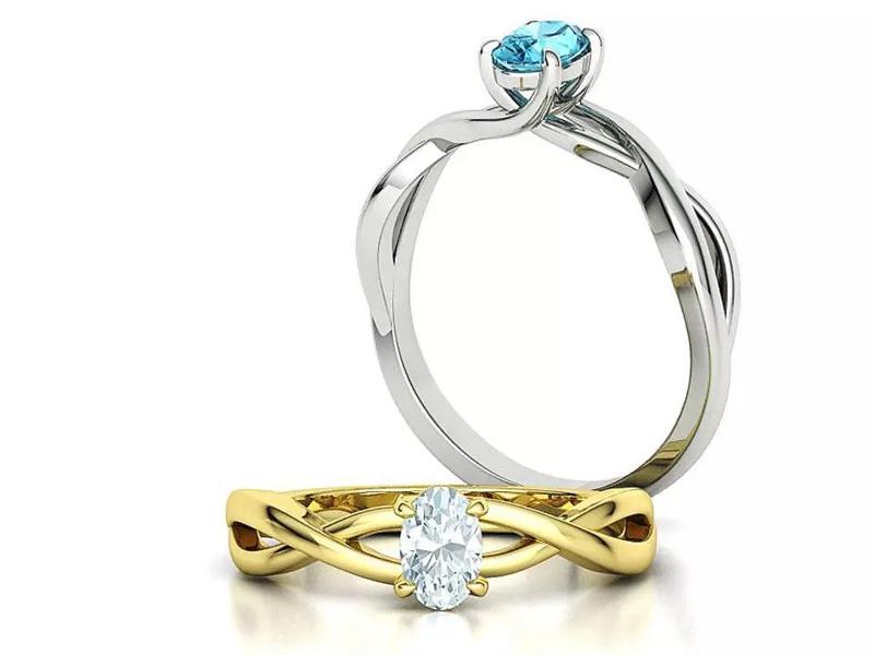 Oval Stone 6x4 Solitaire Ring Trellis Ring 3Dmodel
