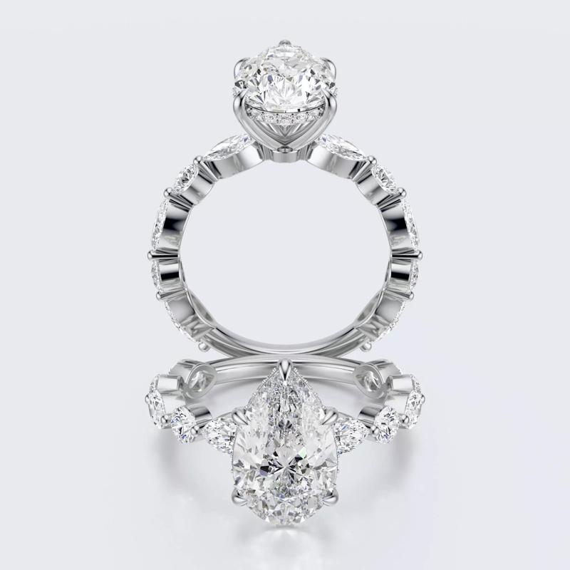 Pear cut engagement ring