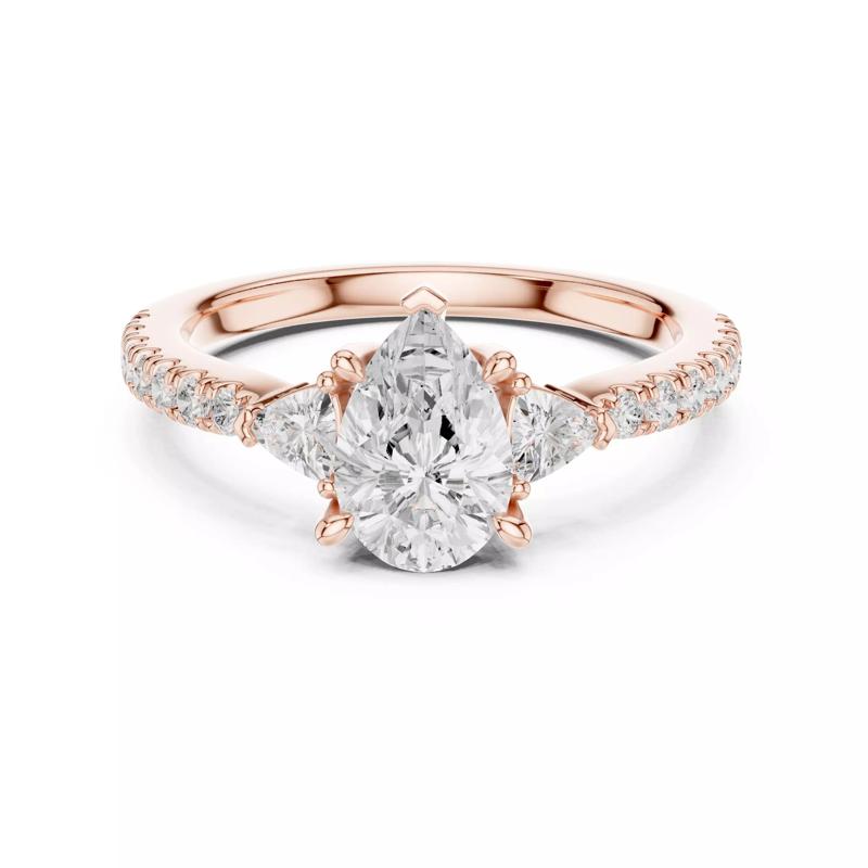 Pear and Trillion Cut Engagement Wedding Ring 3DM STL Video