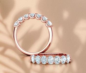 Oval Stone 7-stone Diamond Eternity Ring 4x3 Oval Diamonds