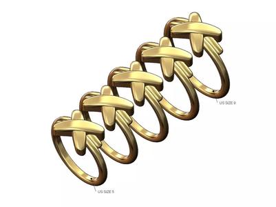 Overlapping X wire band US sizes 5to9
