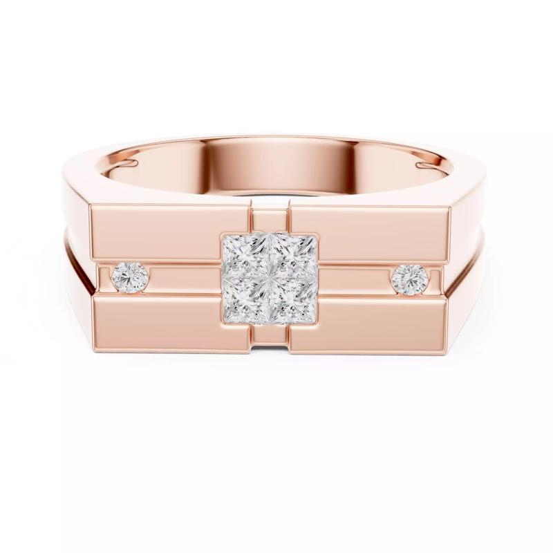 Princess Cut Diamond Signet Engagement Ring 3DM STL Video