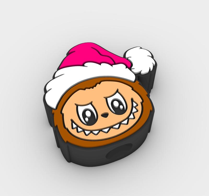 Straw Topper LABUBU CHRISTMAS Fits Standard & Stanley Straws | STL, 3MF pre-painted