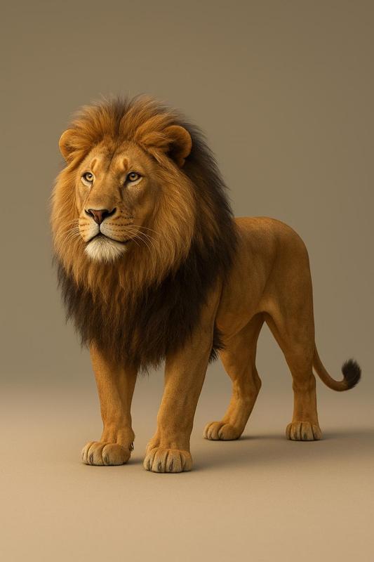 3D Render of a Majestic Male Lion