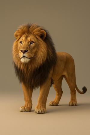 3D Render of a Majestic Male Lion