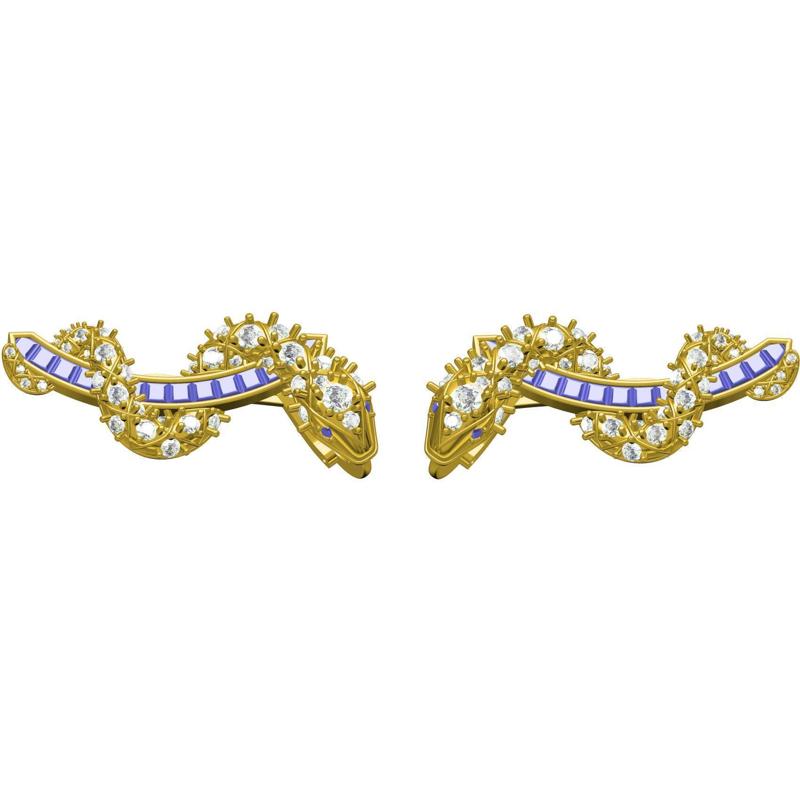 Unique Diamond Snake Earring