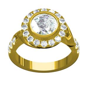 Beautiful Round Halo Cathedral Ring