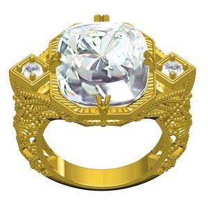 Cushion Stone Art Deco Engagement Ring for Women