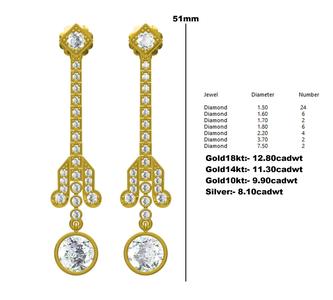 Unique diamond Drop Earring