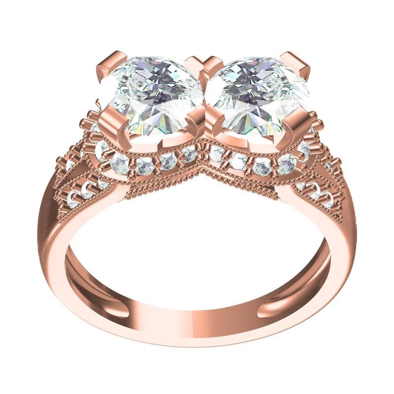 Two Round Diamond Solitaire Engagement Ring