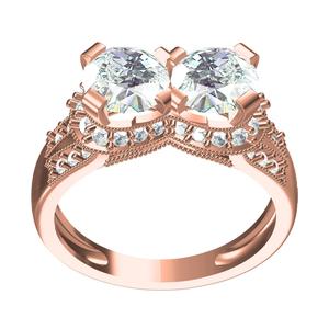 Two Round Diamond Solitaire Engagement Ring