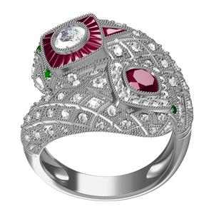 Unique Art Deco Vintage Bypass Diamond Ring