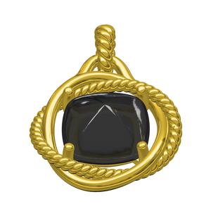 Black Onyx Crossover Rope Pendant