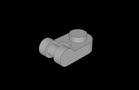 Lego Compatible (26047.dat) Plate  1 x  1 Round with Horizontal Handle on Side
