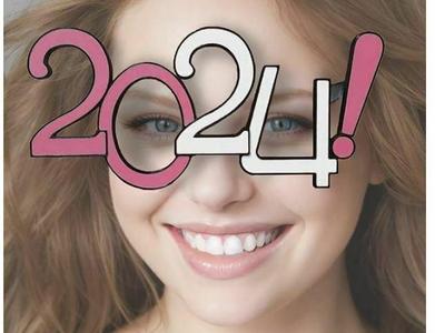 2024 New Year Eve Glasses, Graduation, Mardi Gras, Party