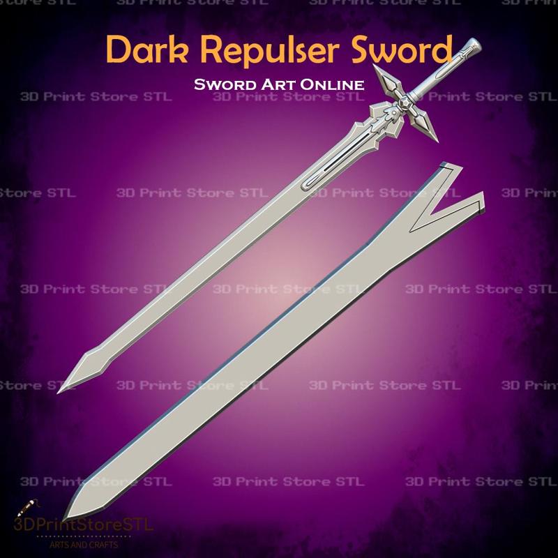Dark Repulser Sword Cosplay Sword Art Online - STL File 3D print model