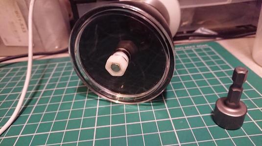 Coffee grinder nut adapter for cordless drill operation