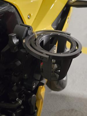 Motorcycle gyroscopic cup holder