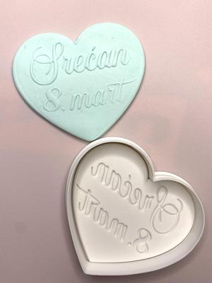 Srecan 8. Mart Srce Cookie Cutter And Stamp