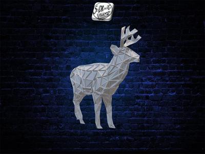 Deer L19 - Low Voronoi Style - Single Spider Web - LowPoly - Perfect Design - Easy Print - Decor